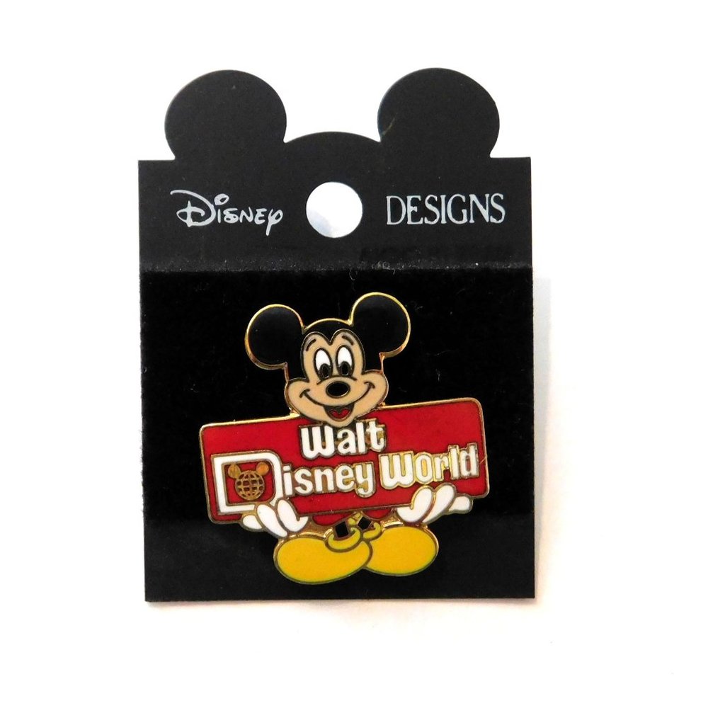 Mickey Mouse Walt Disney World Sign Collectible Pin Enamel Metal 1.25 Inch New